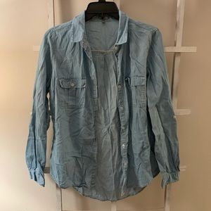 Charlotte Russe blue flannel button up medium